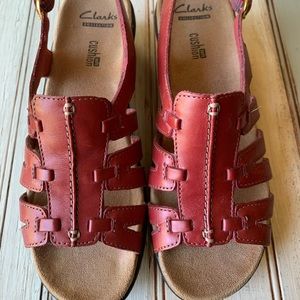 Clarks Sandals, Red, size 6.5